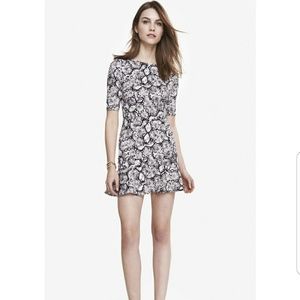 Express snake print dress with ruffles